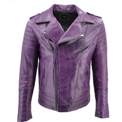 Leather 100 Ανδρικό Μπουφάν Χειμωνιάτικο Δερμάτινο Μωβ 49-M-ALEXPURPLE