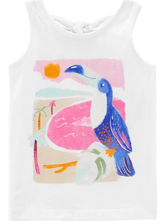 Carter's Παιδικό T-Shirt Αμάνικο Λευκό Ροζ Μωβ 2N692410