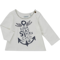 Ikks Παιδικό T-Shirt Μακρυμάνικο Λευκό Navy Μπλε XT10020-19