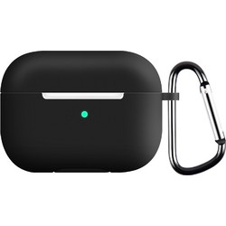 Techsuit Θήκη Σιλικόνης με Γάντζο για Apple AirPods Pro 1 / 2 Μαύρη
