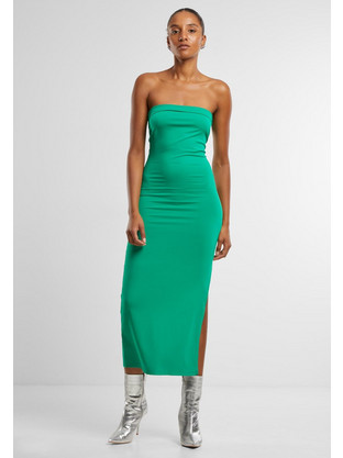 Urban Classics Midi Καλοκαιρινό Καθημερινό Φόρεμα Πράσινο TB7468-20039