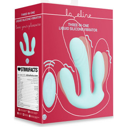 Loveline Three In One Liquid Vibrator Breezy Διπλός Δονητής για Ζευγάρια με Τηλεχειριστήριο Μπλε
