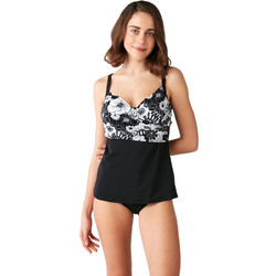 Kom Bikini Set Ψηλόμεσο Floral Μαύρο Λευκό 1M13MBTY231