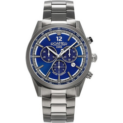 Roamer Helios Ανδρικό Ρολόι Χρονογράφος Solar με Ασημί Μεταλλικό Μπρασελέ R973981444520