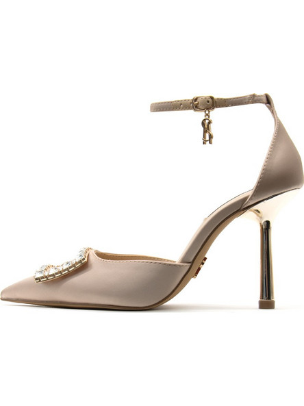 Steve Madden Γόβες Δερμάτινες με Τακούνι Στιλέτο με Λουράκι Ροζ Χρυσές SM11003442-04003-856
