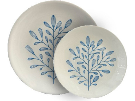 New Bone China Ydra Πιάτα Γλυκού Κεραμικά 30cm 7τμχ 028896
