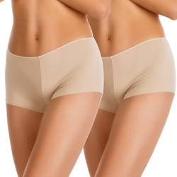 Minerva Γυναικεία Μποξεράκια Χωρίς Ραφές Μπεζ 2Pack 90-81312-003