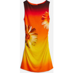 Desigual Mini Καλοκαιρινό Καθημερινό Φόρεμα Μεταξωτό Πορτοκαλί Κίτρινο 25SWVW22
