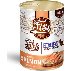 FISI Fillet Sterilised Adult with Salmon in Jelly 400gr