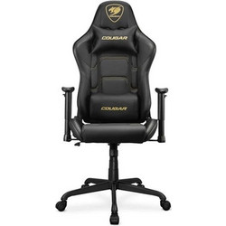 Cougar Armor Elite Καρέκλα Gaming Δερματίνης με Ρυθμιζόμενα Μπράτσα Μαύρη Χρυσή S0237141