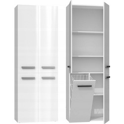Topeshop Nel DD 1K BPOL Ντουλάπι Μπάνιου Δαπέδου Ξύλινο Λευκό Γυαλιστερό