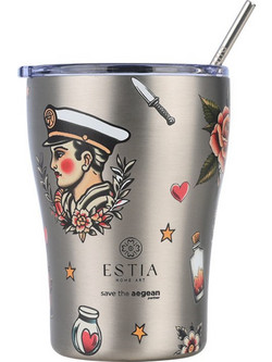 Estia Coffee Mug Save The Aegean Old School Ink 350ml