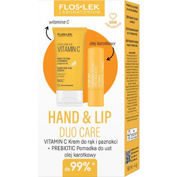FlosLek Laboratorium Vitamin C Nail & Hand Cream 50ml + Prebiotic Lip Care Balm 4gr