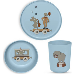 Nuuroo Milas Βρεφικό Σετ Φαγητού Bamboo Dusty Blue 3τμχ