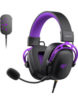 Havit H2002C Gaming Headset Over Ear Black Purple