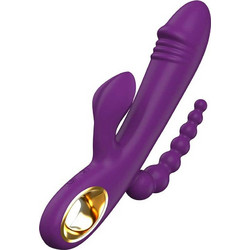 ToyJoy Caleona Triple Temptation Vibrator Δονητής Rabbit 21cm Μωβ