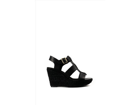 Clarks Maritsa 95 Ανατομικές Καλοκαιρινές Γυναικείες Πλατφόρμες Ψηλές Δερμάτινες Μαύρες 26149294
