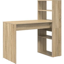 vidaXL Γραφείο Ξύλινο με Βιβλιοθήκη 113x54x120cm 869276