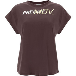 Freddy Active Fitness Jersey Γυναικείο Αθλητικό T-Shirt Σοκολατί F1WFTT2-K86