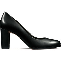 Clarks Kaylin Ανατομικές Γόβες Δερμάτινες με Χοντρό Ψηλό Τακούνι Μαύρες 26145688