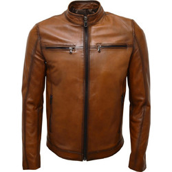 Leather 100 Ανδρικό Μπουφάν Χειμωνιάτικο Δερμάτινο Καφέ 05-M-BASIC