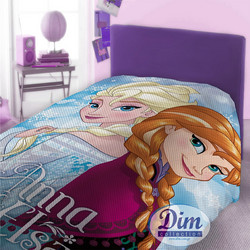 Dimcol Παιδική Κουβέρτα Πικέ Βαμβακερή Frozen 505160x240 Γαλάζια