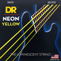 DR Strings Neon Yellow NYB-45 Σετ 4 Χορδές Ηλεκτρικού Μπάσου Nickel Plated Steel 45-105" Medium Tension