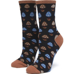 Huf Shroom Γυναικείες Κάλτσες με Σχέδια Μαύρες Καφέ WSK0015