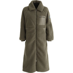 DKNY Γυναικείο Παλτό Sherpa Μακρύ Χακί DJ4J6029-VFT