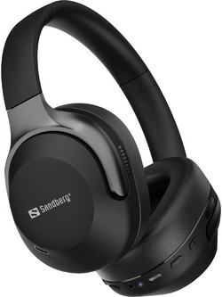Sandberg Saver MiniJack Travel Ασύρματα Bluetooth Ακουστικά Over Ear με Noise Cancelling Μαύρα