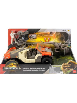 Mattel Jurassic World Rebirth Launch n Battle Όχημα & Φιγούρα Σετ Φιγούρες Δεινόσαυροι για 4+ Ετών