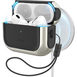 ESR Orbit Hybrid Halolock MagSafe Θήκη Σιλικόνης για Apple AirPods Pro 1 / 2 Μαύρη Ασημί