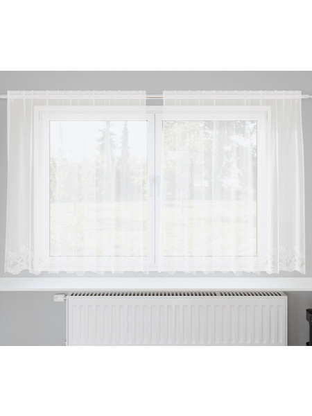 vidaXL Κουρτίνα Παραθύρου Floral με Τρέσα & Δαντέλα 200x160 4107765 Λευκή