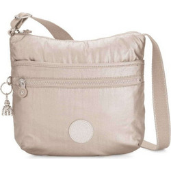 Kipling Arto Metallic Glow Γυναικεία Τσάντα Χιαστί Υφασμάτινη Μπεζ με Ιμάντα 10878-48I