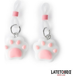LateToBed Nipple Clamps with Kitty Paw Σφιγκτήρες Θηλών