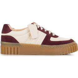 Clarks Mayhill Lace Γυναικεία Sneakers Εκρού Μπορντό 26185508