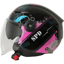 SPD 663 Black Pink Κράνος Μηχανής Jet 1250gr