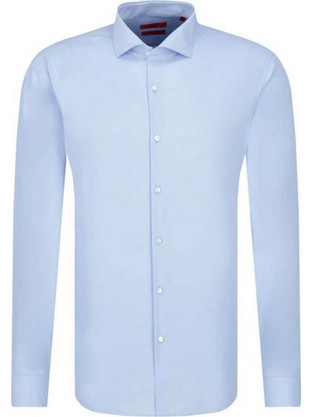 Hugo Ανδρικό Πουκάμισο Βαμβακερό Μακρυμάνικο Slim Fit Γαλάζιο 50293691-459