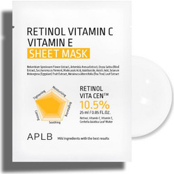 APLB Retinol Vitamin C Vitamin E Sheet Μάσκα Προσώπου για Αντιγήρανση με Ρετινόλη 25ml