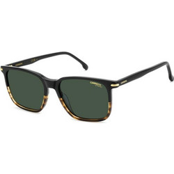 Carrera CA367/S 37N/QT Ανδρικά Γυαλιά Ηλίου Τετράγωνα Κοκάλινα Μαύρα με Πράσινο Φακό