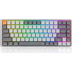 Redragon Azure K652 Pro Ασύρματο Μηχανικό Gaming Πληκτρολόγιο TenKeyLess με Low Profile Red Διακόπτες RGB Grey