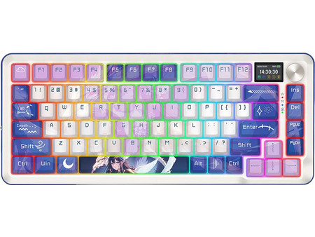 Redragon K708AK-RGB-PRO Ασύρματο Μηχανικό Gaming Πληκτρολόγιο TenKeyLess με Suluo Διακόπτες RGB White