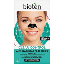 Bioten Clear Control Anti Blackhead Pore Strips Επιθέματα Μύτης για Μαύρα Στίγματα με Άνθρακα 6τμχ