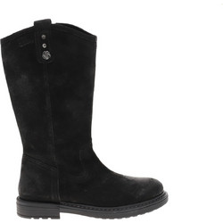 Geox Παιδικές Μπότες Μαύρες Suede με Φερμουάρ J949QE 000MW C9999