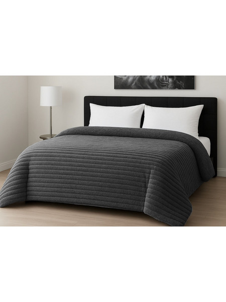 Le Blanc Κουβερτοπάπλωμα Υπέρδιπλο 220x240 Rib Dark Grey