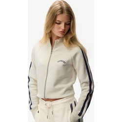 Superdry Γυναικεία Ζακέτα Φούτερ Μακριά με Φερμουάρ Εκρού W2012551A-8ML