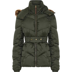 Funky Buddha Γυναικείο Μπουφάν Χειμωνιάτικο Puffer Μακρύ Κυπαρισσί FBL012-100-01