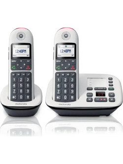 Motorola CD5012 Ασύρματο Τηλέφωνο Σετ Duo με Ανοιχτή Ακρόαση Λευκό