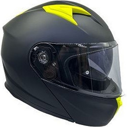 Faseed FSD 967 Matt Black Yellow Κράνος Μηχανής Flip-Up