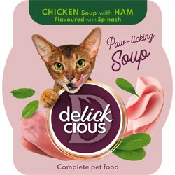 Delickcious Paw-licking Soup with Chicken, Ham & Spinach 80gr